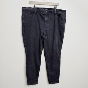 Maurices m jeans High Rise Womens 24W Black Skinny Stretch Denim Plus Size